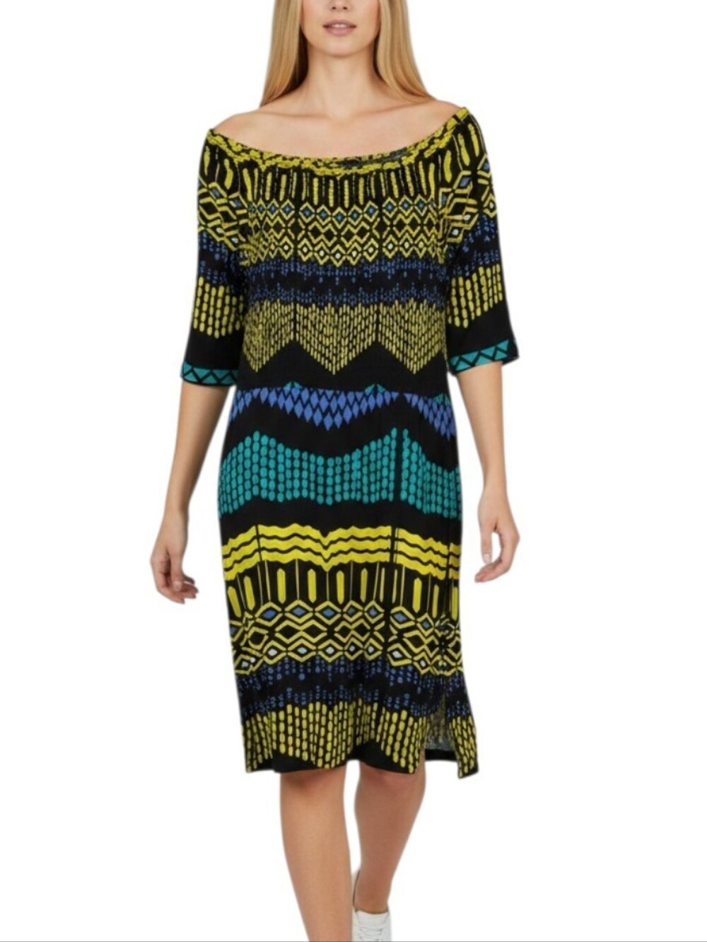 Ashro Boho Off the Shoulder Midi Dress